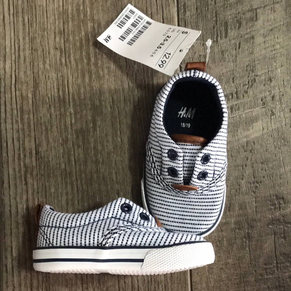 H&M stripe slip on sneakers new with tags!